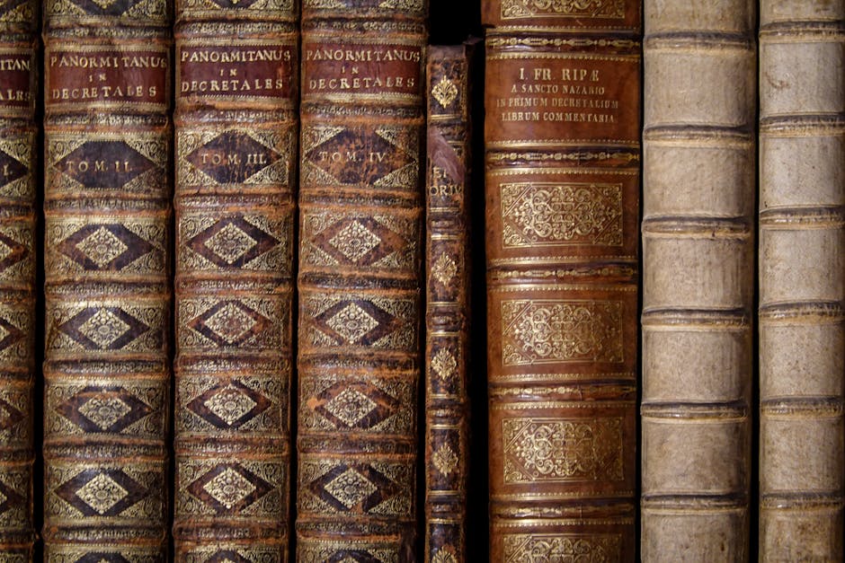 Archiginnasio library ancient books closeup