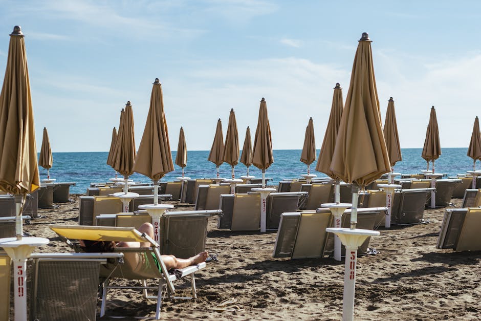 Rimini beach umbrellas summer