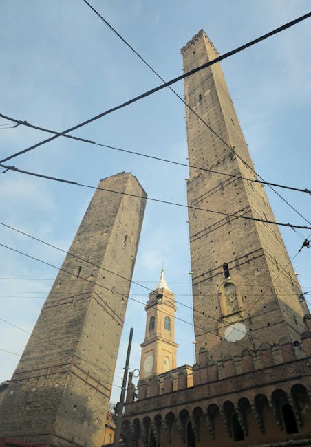 Two Towers Bologna sunset view