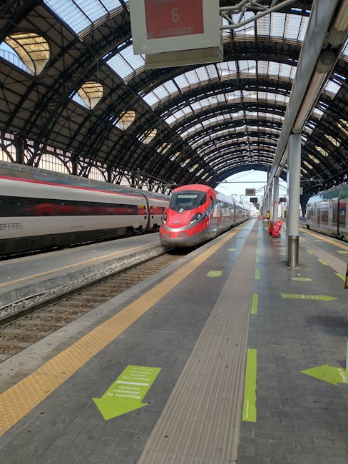 High speed train platform Bologna Centrale morning
