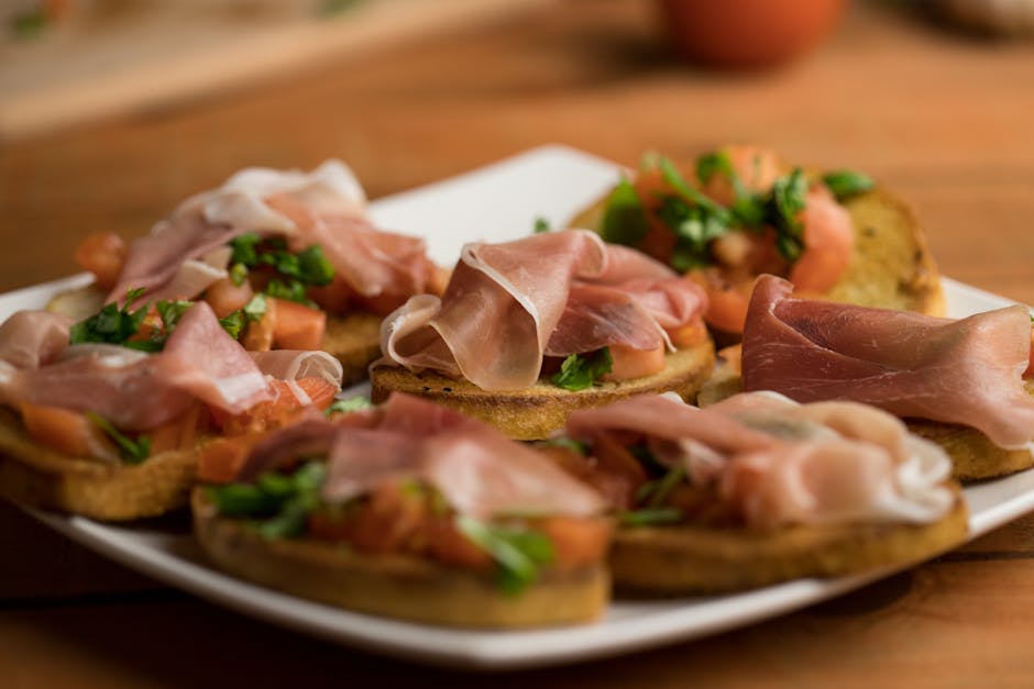 Italian cured meats Parma prosciutto platter closeup