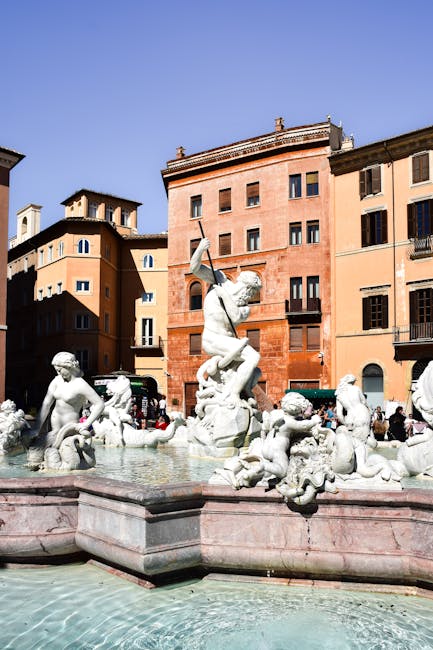 Neptune Fountain Piazza del Nettuno afternoon